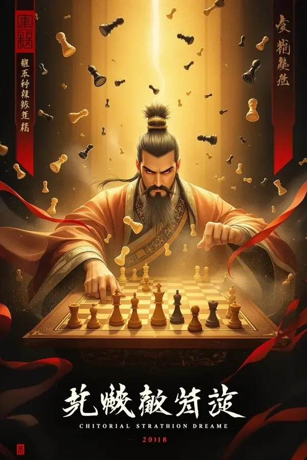 墨青棋局 - 橘子影院 权谋剧集墨青棋局海报,烛光下的围棋棋盘与墨青色调的宫廷剪影